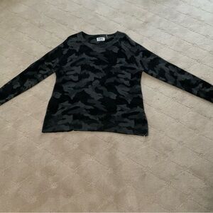 27 miles Malibu 100% Cashmere Camo Distressed Crewneck Sweater